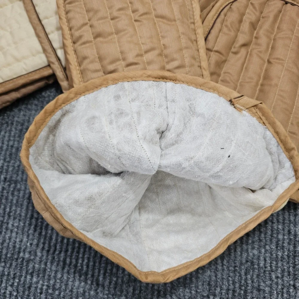 Vintage Appliance Dust Covers Tan Soft Lined Quilted Kitchen Set of 4